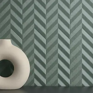 Grundflise, Farve grøn, Stil designer, Keramik, 15x38 cm, Overflade mat